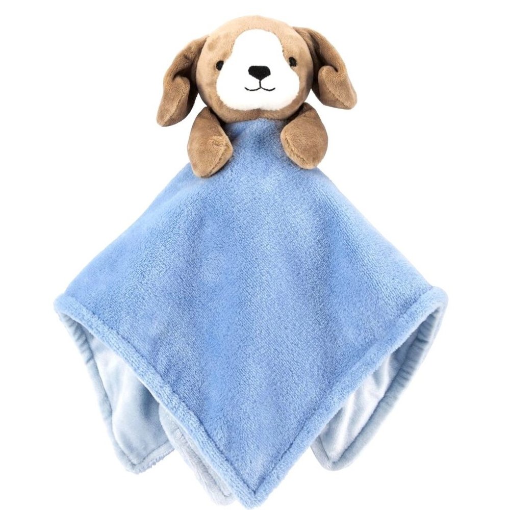 Carter's Plush Brown Blue Puppy Dog Security Blanket Lovey NWT